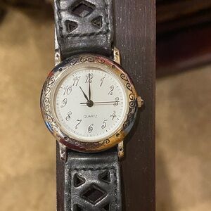 Classico Stainless Steel Watch with Black Strap